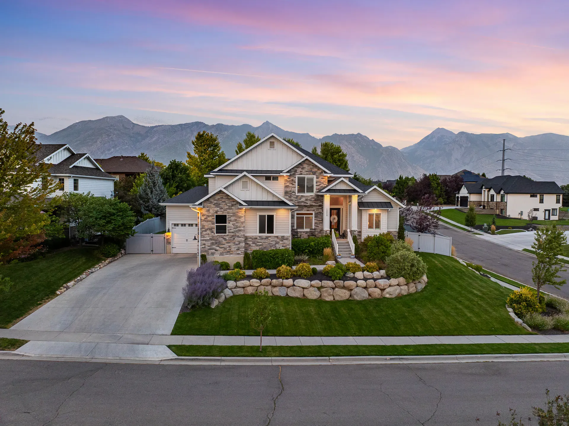 Twilight real estate listing photo, Utah