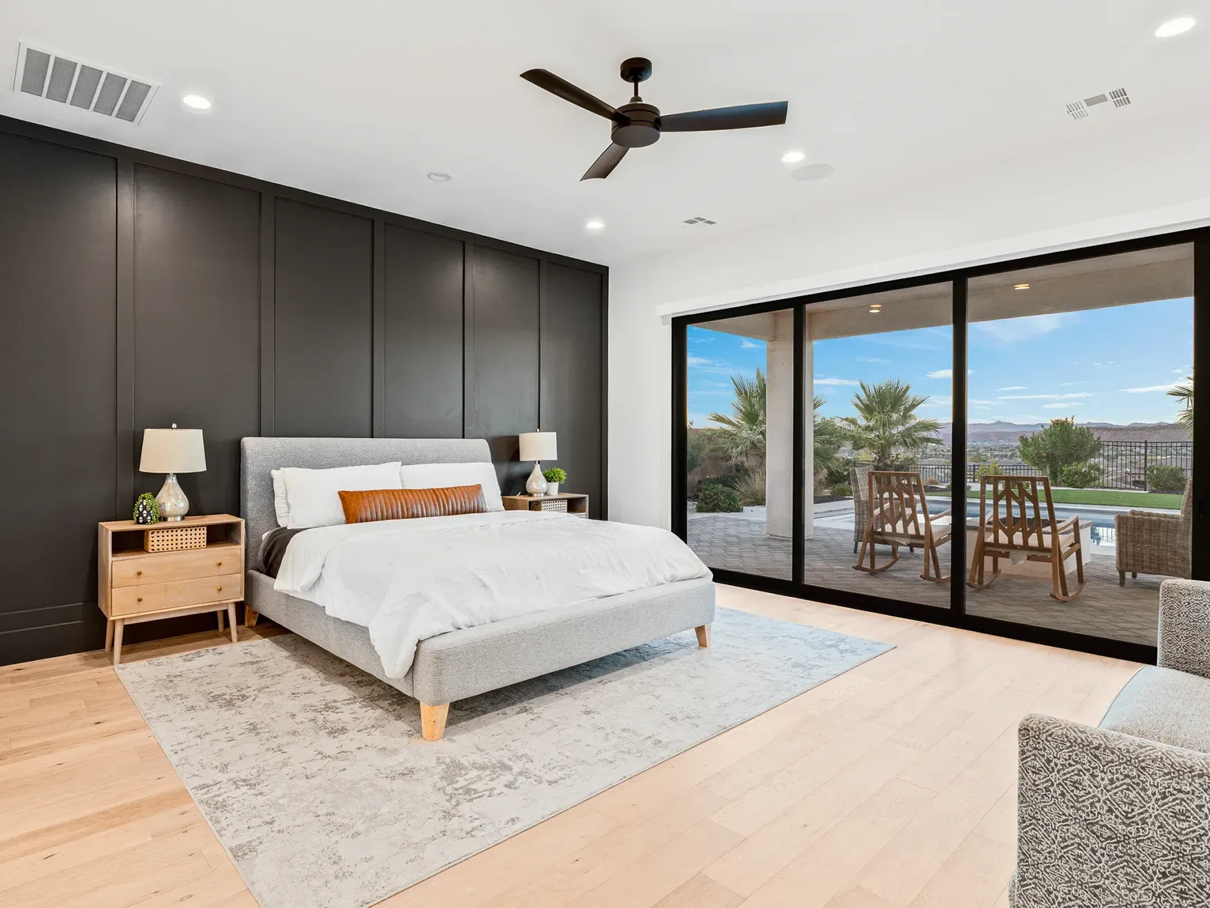 Interior bedroom with a view in southern Utah