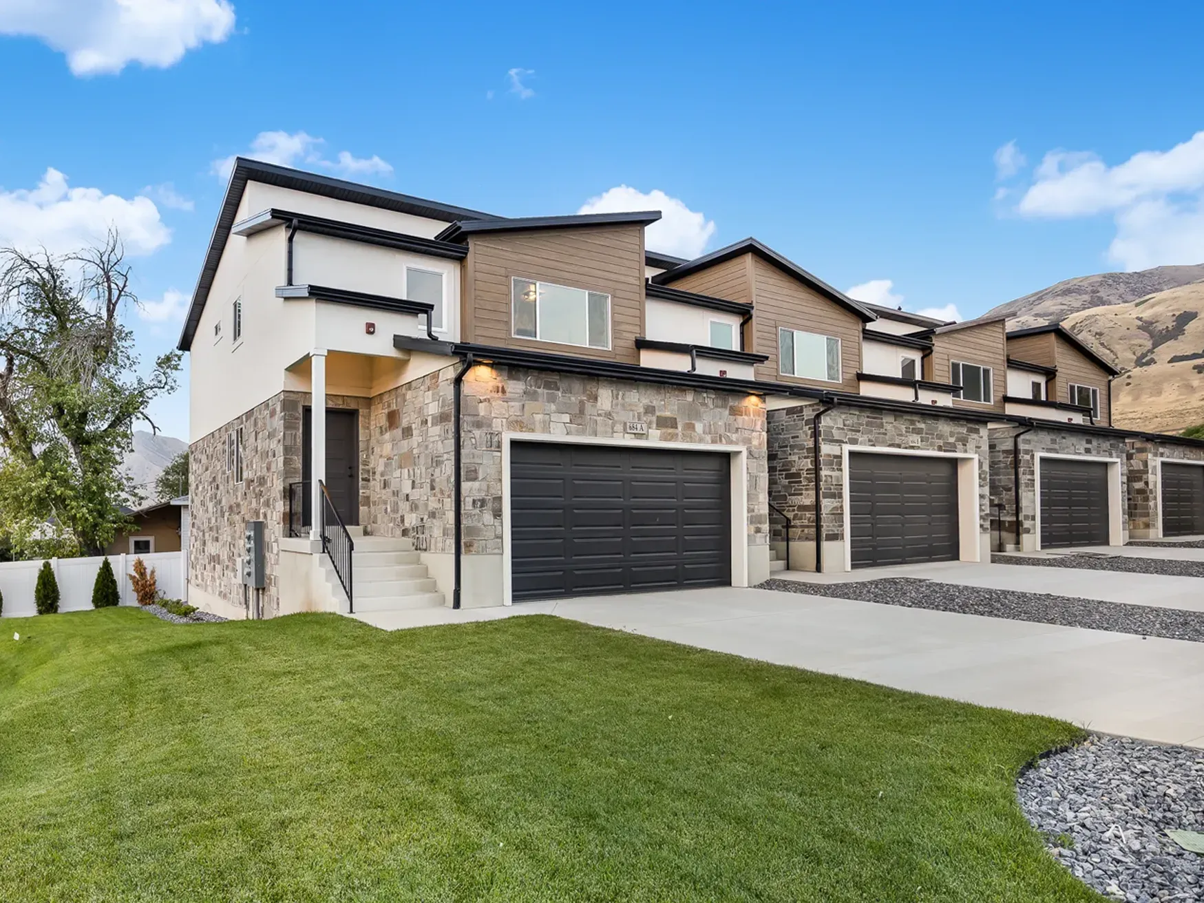 Exterior townhome with Utah mountains